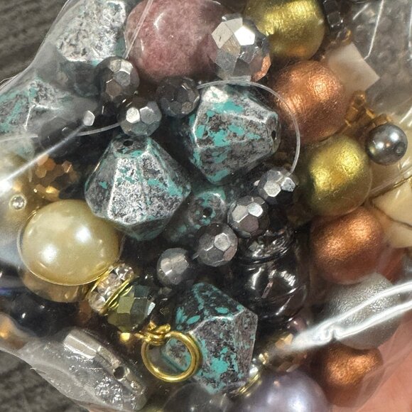 Metallic & Gemstone Bead Grab Bag – 11 oz Mixed Jewelry-Making Beads - Picture 6 of 9